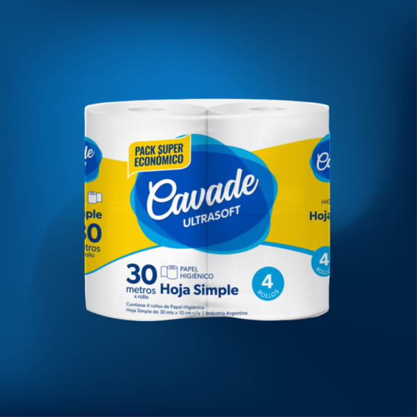 Papel Higienico Cavade 30M x4u Bolson