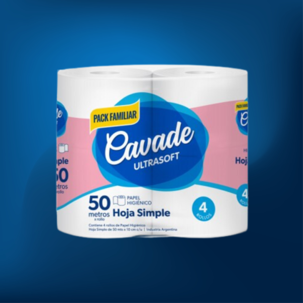 Papel Higienico Cavade 4u x50M Bolson