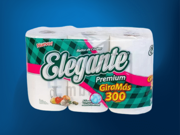 Elegante Rollo de Cocina 100 Paños 3u Bolsón